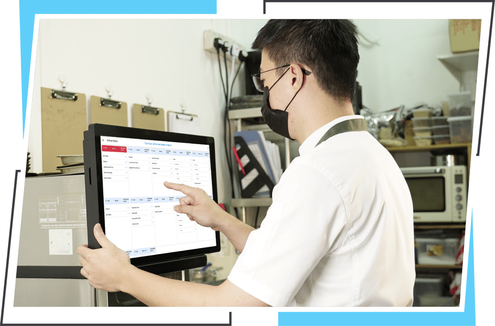 CaPOS Kitchen Display System on screen