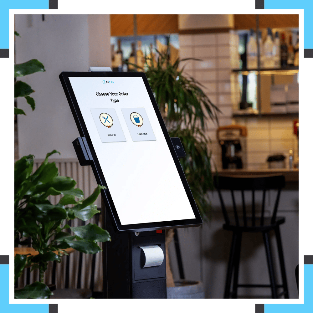 CaPOS self-ordering kiosk in restaurant