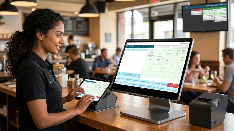 CaPOS self-ordering kiosk in restaurant