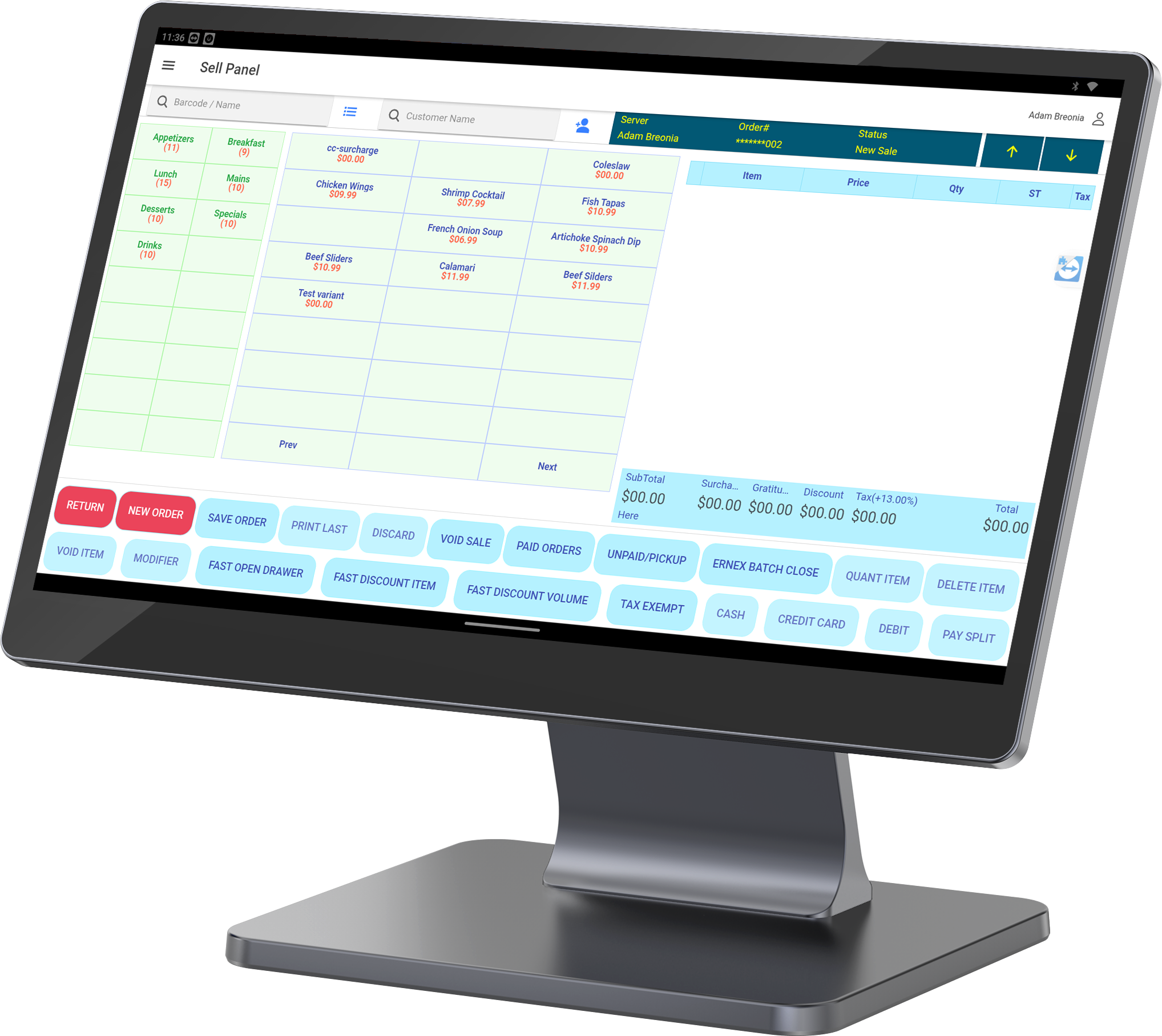 Quick Service POS for fast food restaurants