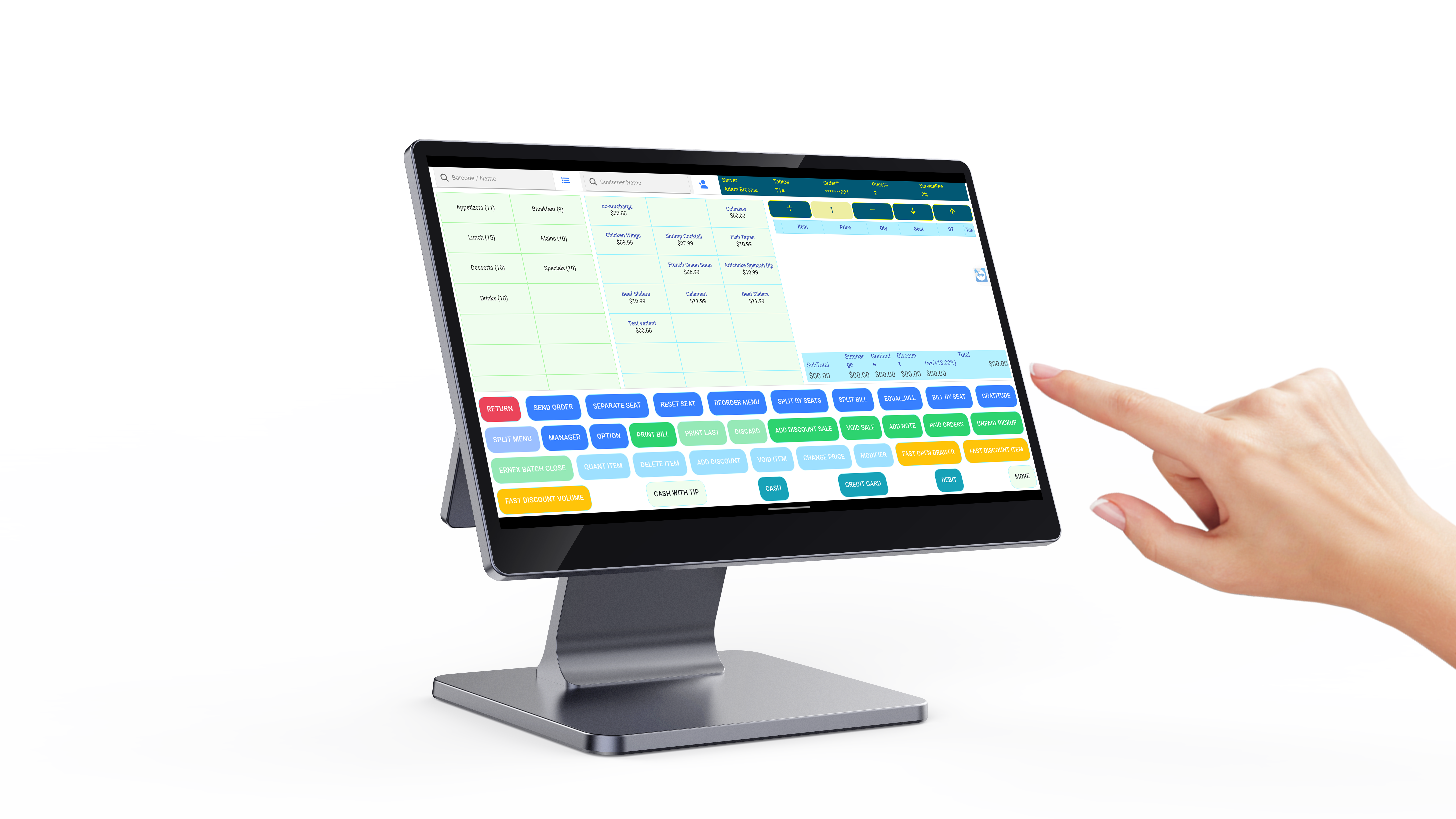 Touchscreen POS with bar management - CaPOS
