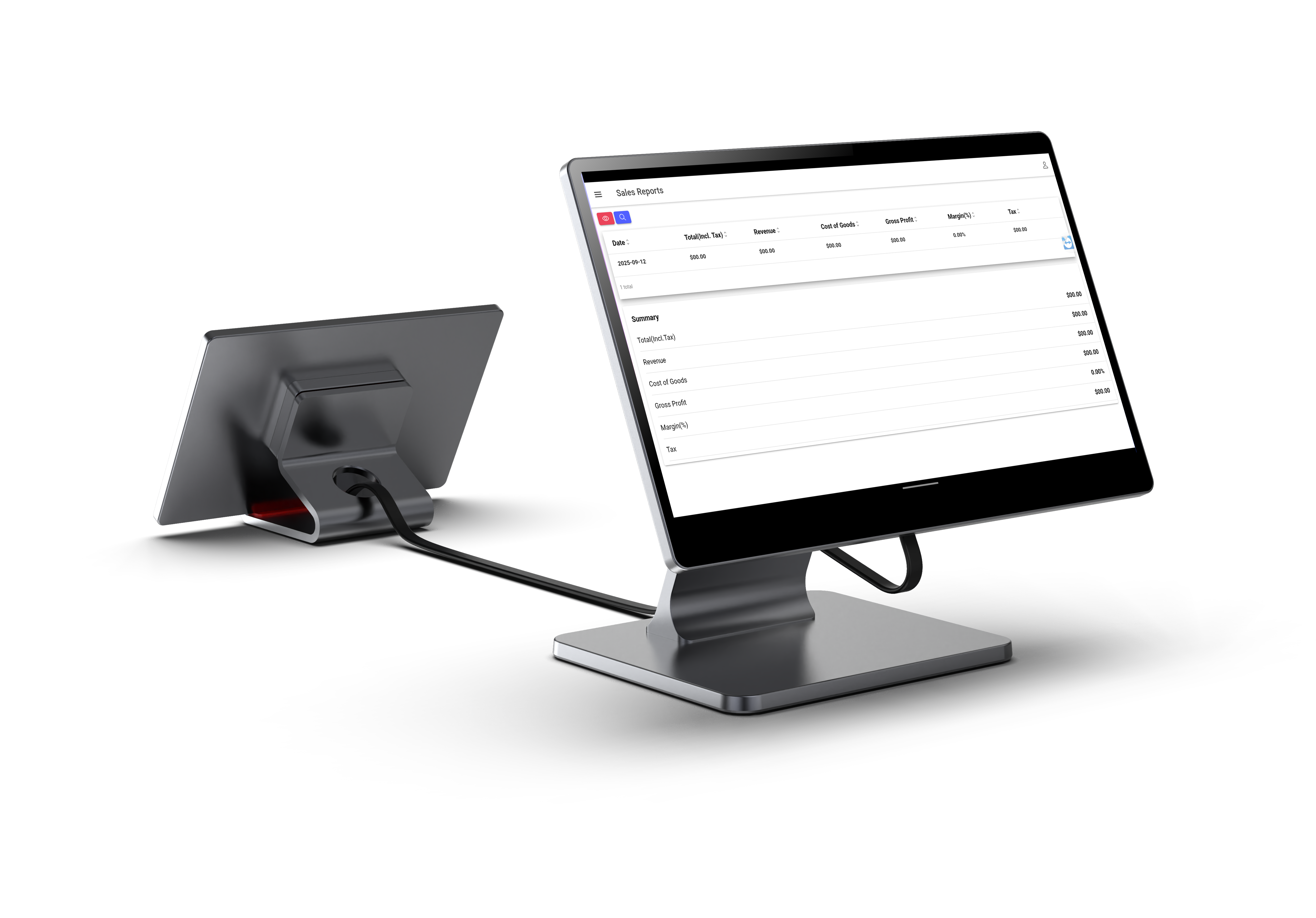 POS system displaying sales reports - CaPOS