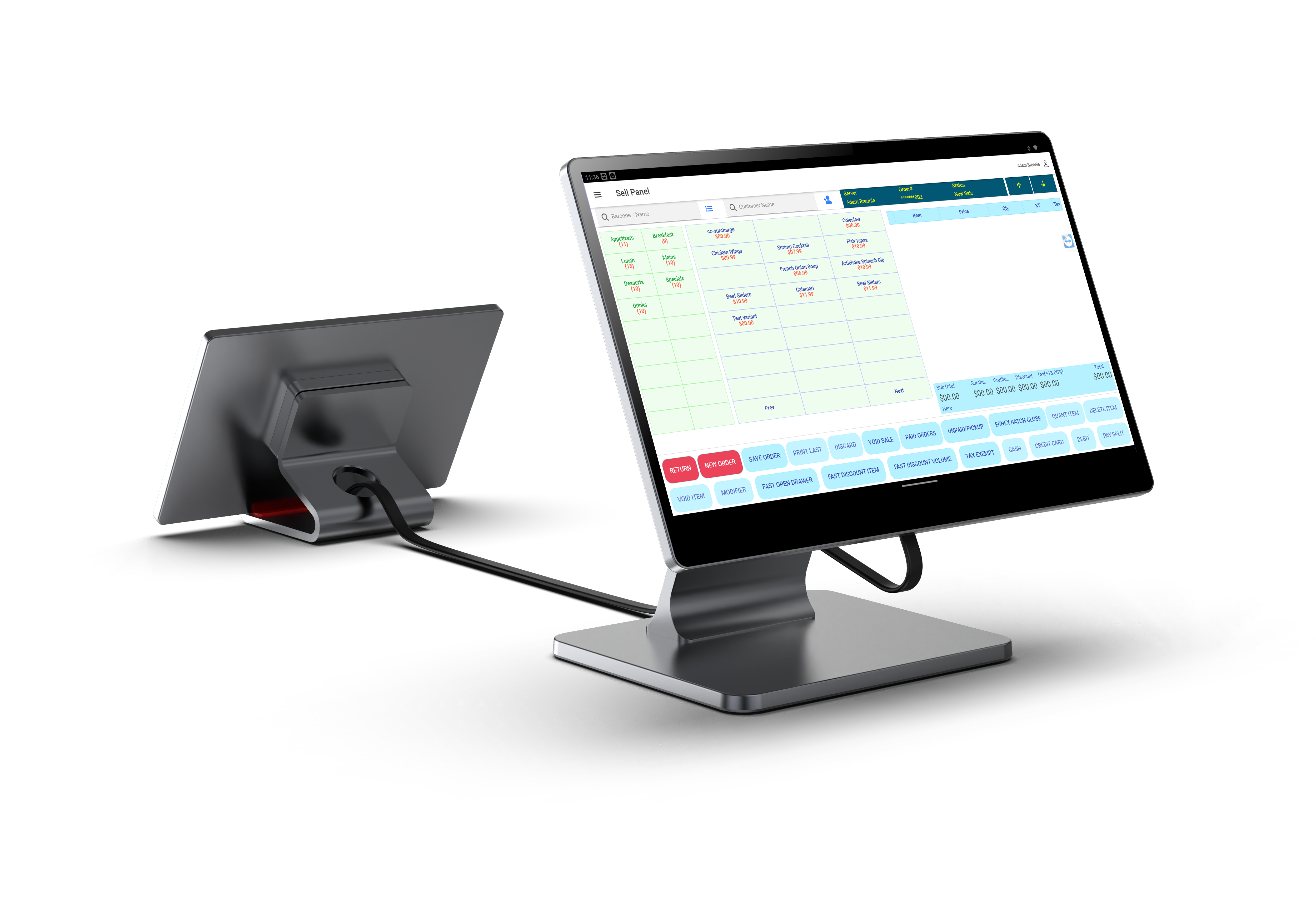 CaPOS A100 dual-screen point of sale terminal