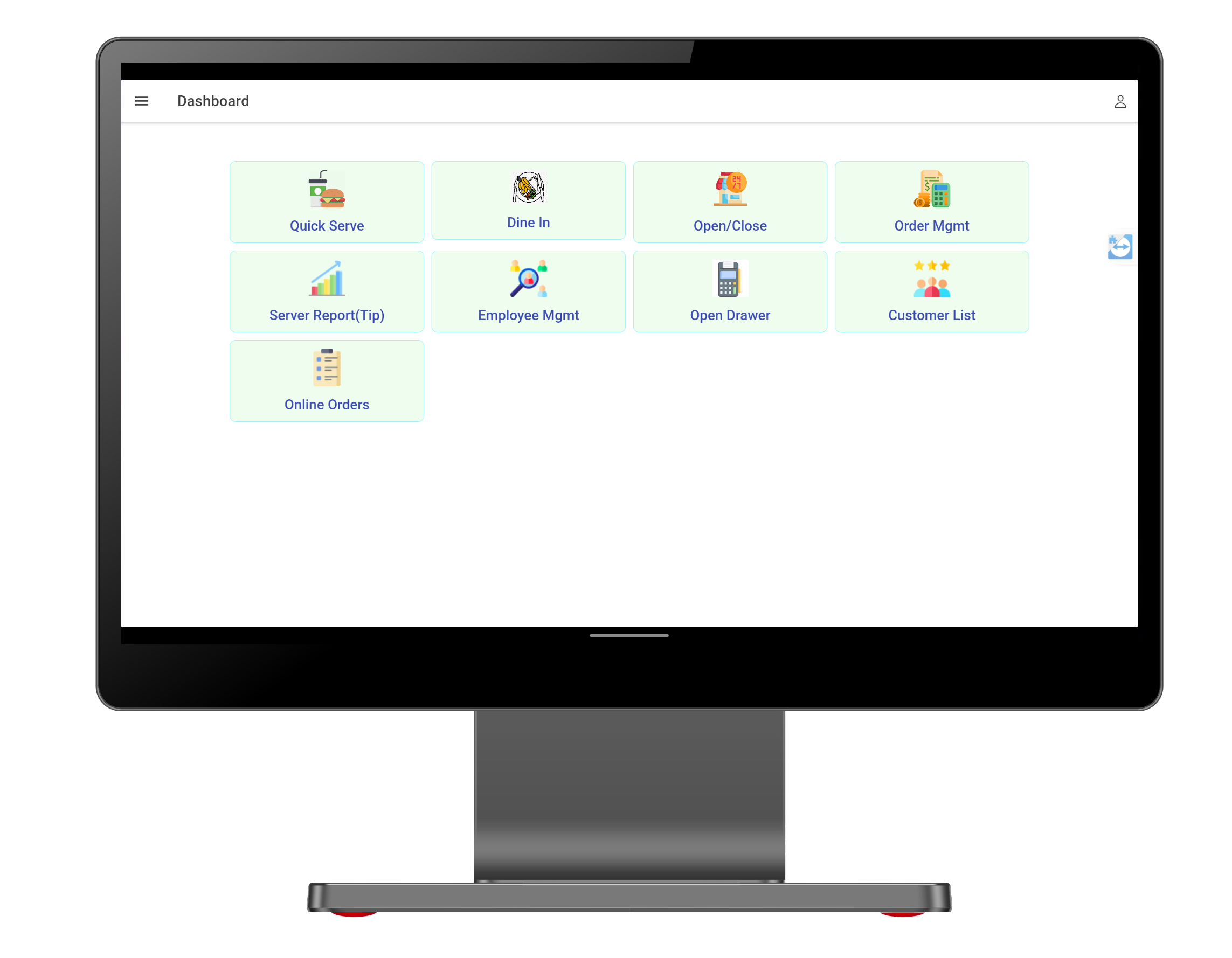 CaPOS Sell Panel with customisable menu categories