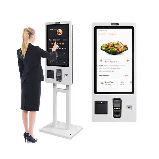 CaPOS SmartKiosk displaying full menu with modifiers