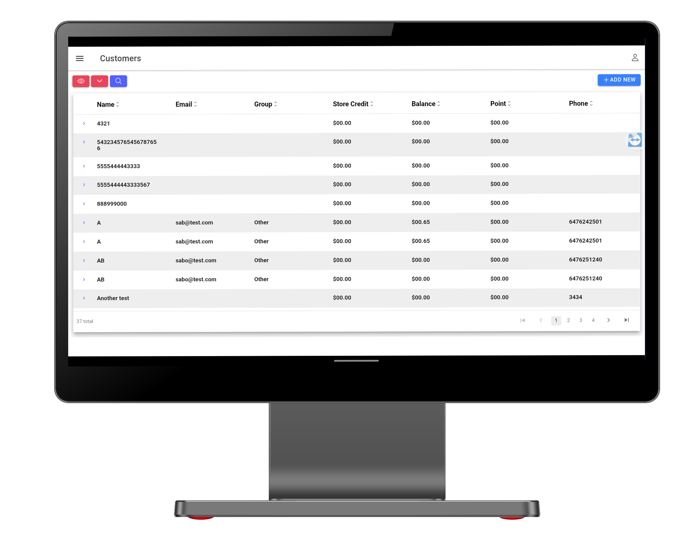 CaPOS reservation dashboard showing loyal guest list