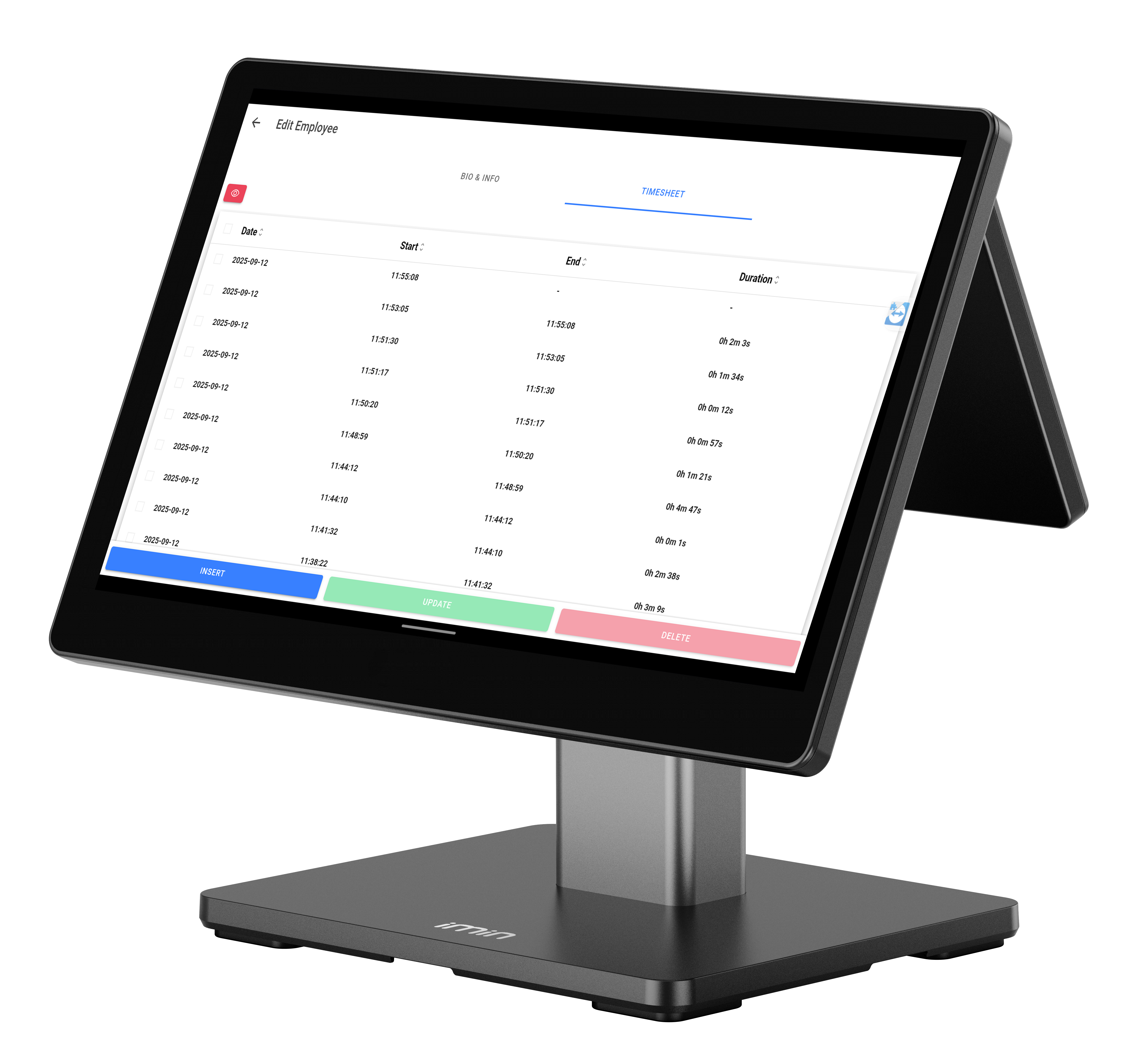 CaPOS employee scheduling interface